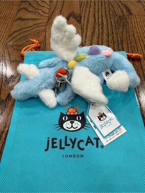 Jellycat Sky Dragon bag charm Keyring with Rainbow Spots NWT